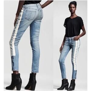 rag & bone The Skinny Racer Relay jeans stripe slim zipper ankle low rise 30